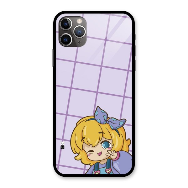 Cute Anime Illustration Glass Back Case for iPhone 11 Pro Max