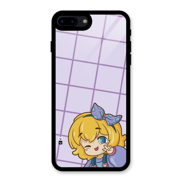 Cute Anime Illustration Glass Back Case for iPhone 8 Plus