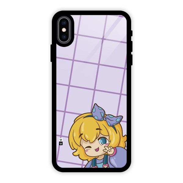 Cute Anime Illustration Glass Back Case for iPhone XS Max