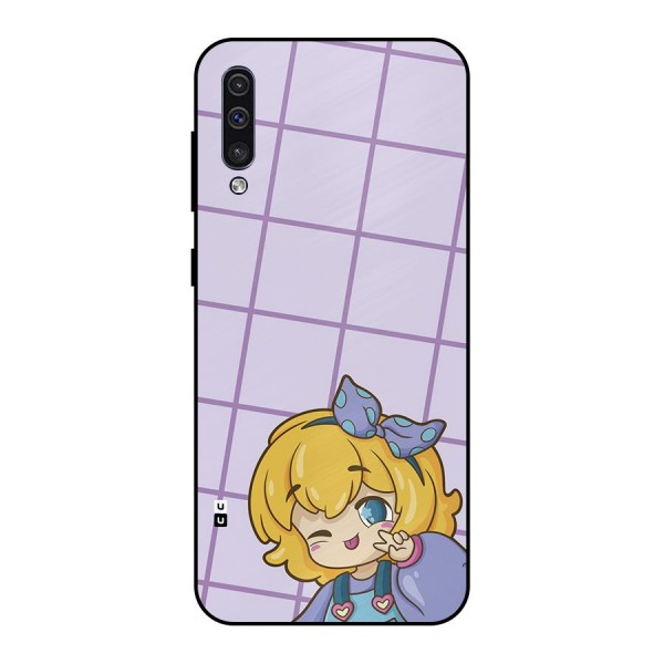 Cute Anime Illustration Metal Back Case for Galaxy A30s
