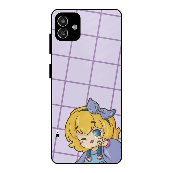 Cute Anime Illustration Metal Back Case for Galaxy M13 5G
