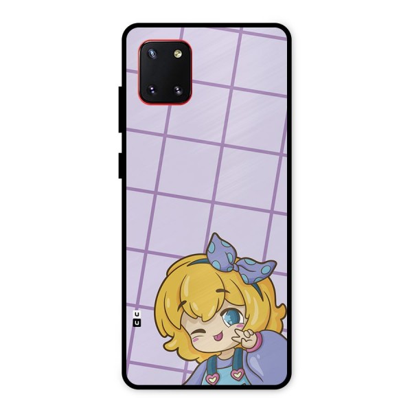 Cute Anime Illustration Metal Back Case for Galaxy Note 10 Lite