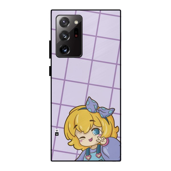 Cute Anime Illustration Metal Back Case for Galaxy Note 20 Ultra