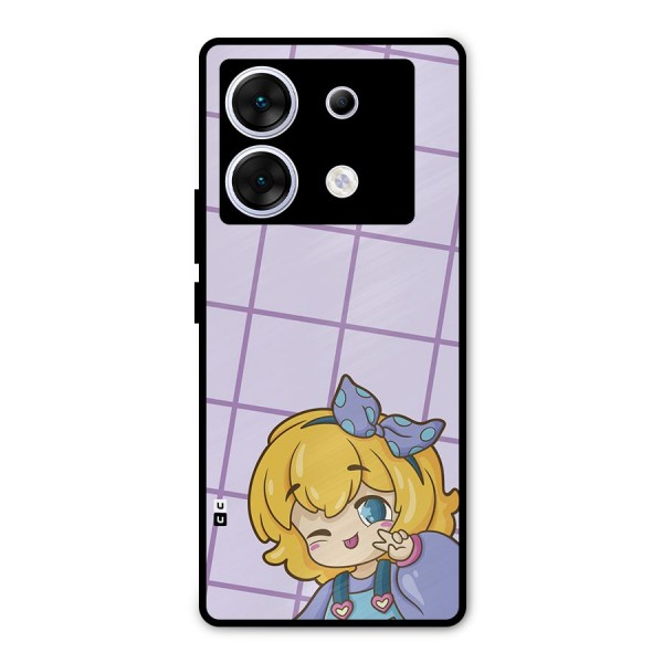 Cute Anime Illustration Metal Back Case for Infinix Zero 30 5G