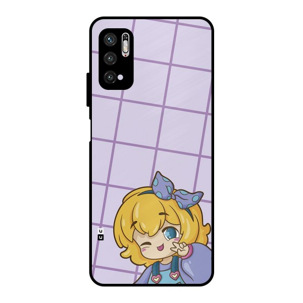 Cute Anime Illustration Metal Back Case for Poco M3 Pro 5G