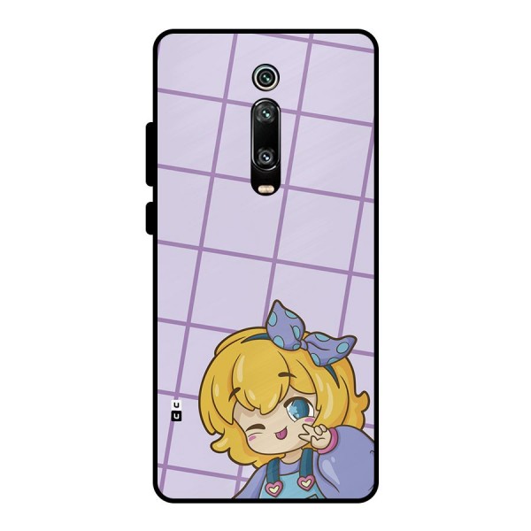 Cute Anime Illustration Metal Back Case for Redmi K20 Pro