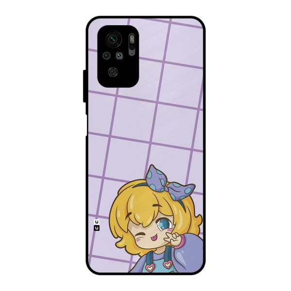Cute Anime Illustration Metal Back Case for Redmi Note 10