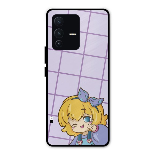 Cute Anime Illustration Metal Back Case for Vivo V23 Pro