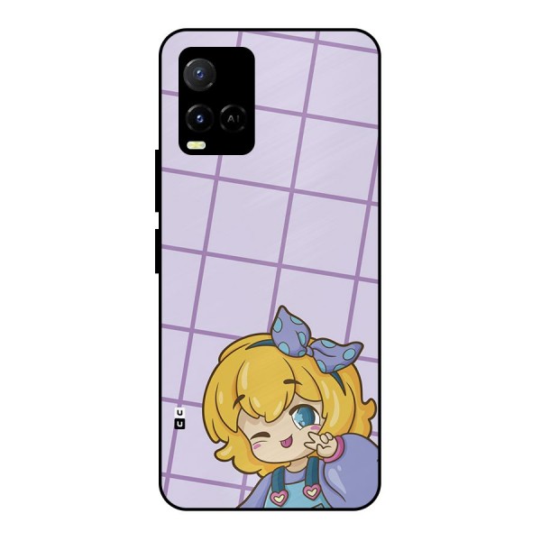 Cute Anime Illustration Metal Back Case for Vivo Y21A