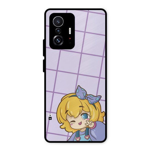 Cute Anime Illustration Metal Back Case for Xiaomi 11T Pro
