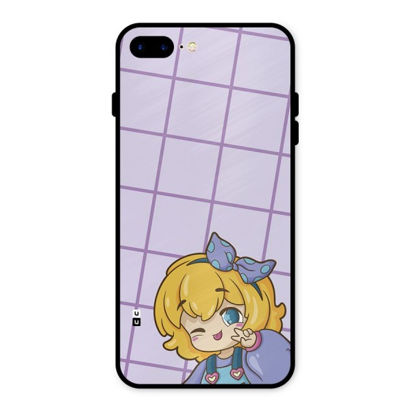 Cute Anime Illustration Metal Back Case for iPhone 8 Plus