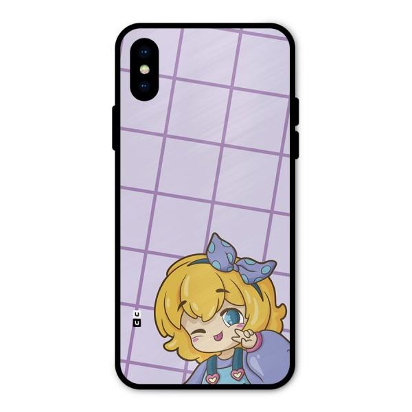 Cute Anime Illustration Metal Back Case for iPhone X