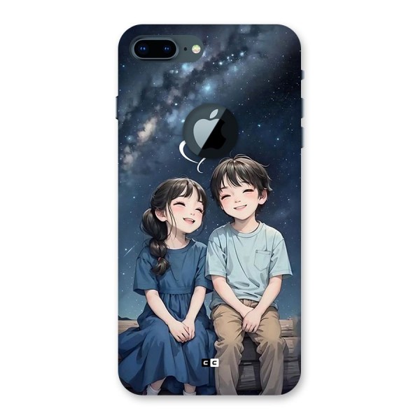 Cute Anime Teens Back Case for iPhone 7 Plus Logo Cut