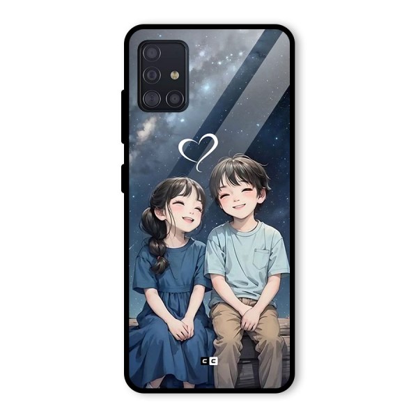 Cute Anime Teens Glass Back Case for Galaxy A51