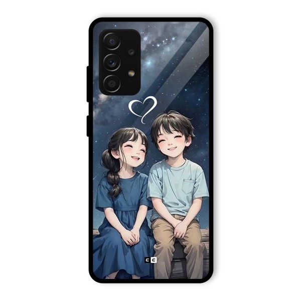 Cute Anime Teens Glass Back Case for Galaxy A53 5G