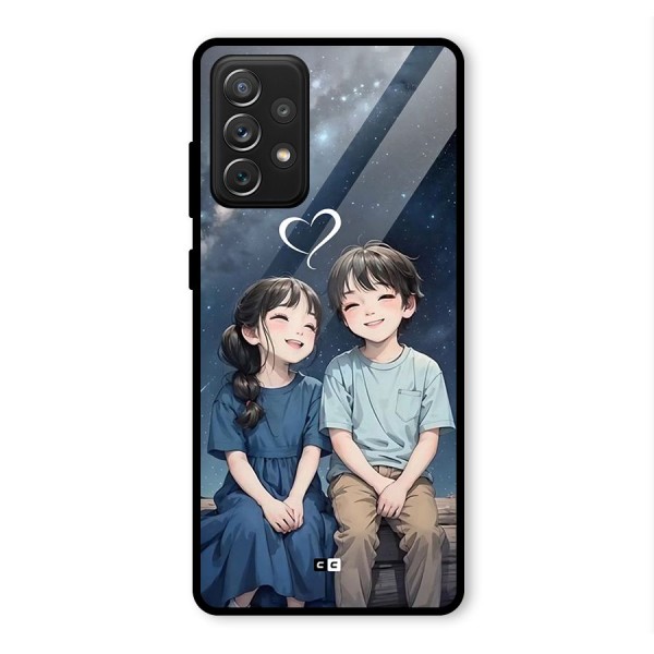 Cute Anime Teens Glass Back Case for Galaxy A72