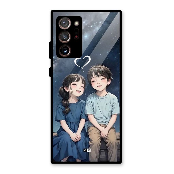 Cute Anime Teens Glass Back Case for Galaxy Note 20 Ultra 5G