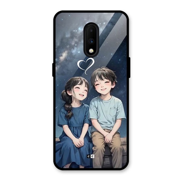 Cute Anime Teens Glass Back Case for OnePlus 7