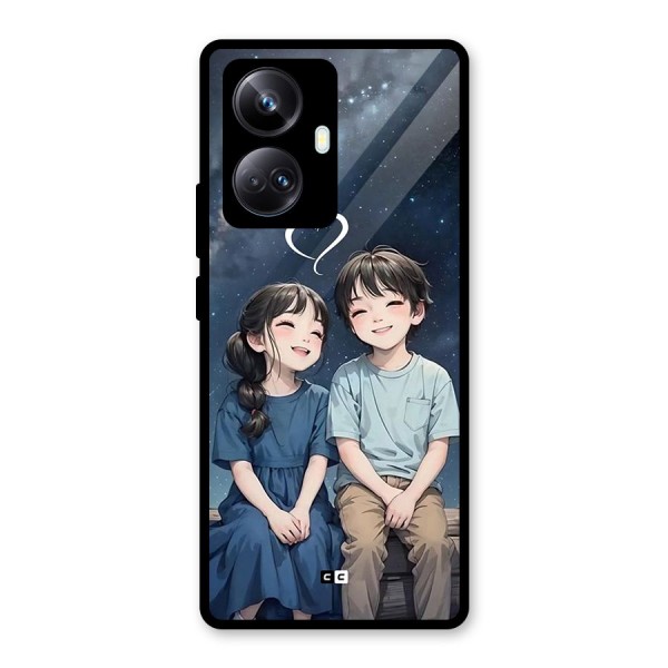 Cute Anime Teens Glass Back Case for Realme 10 Pro Plus