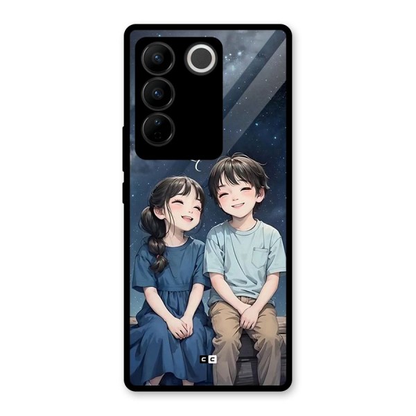 Cute Anime Teens Glass Back Case for Vivo V27
