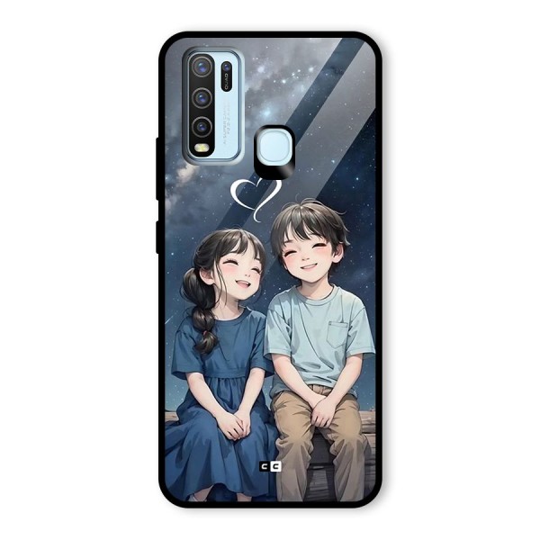Cute Anime Teens Glass Back Case for Vivo Y50