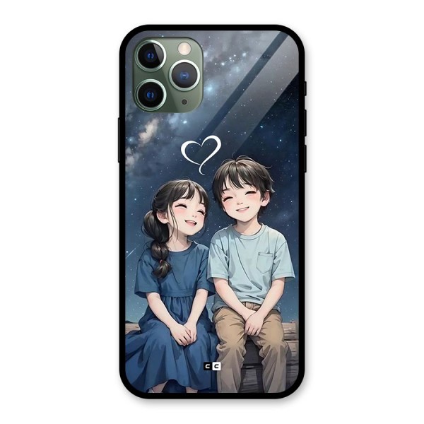 Cute Anime Teens Glass Back Case for iPhone 11 Pro