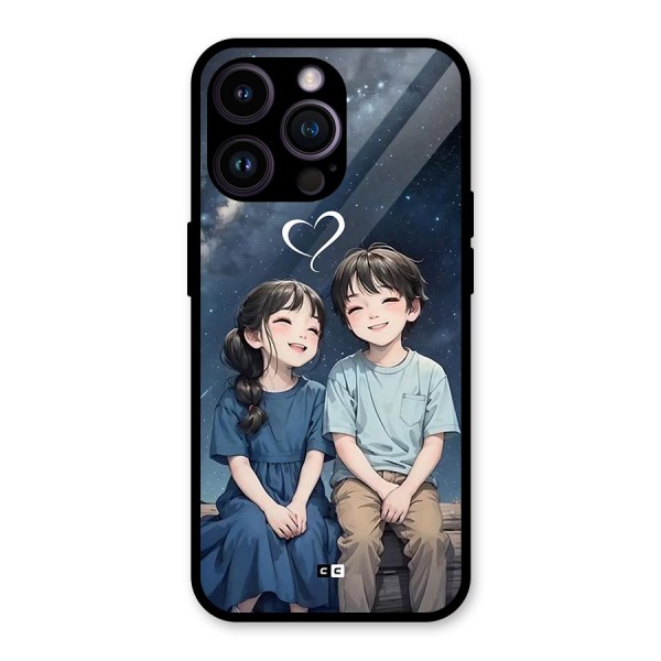 Cute Anime Teens Glass Back Case for iPhone 14 Pro Max
