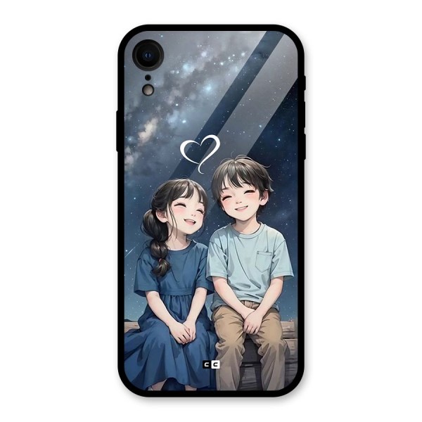 Cute Anime Teens Glass Back Case for iPhone XR