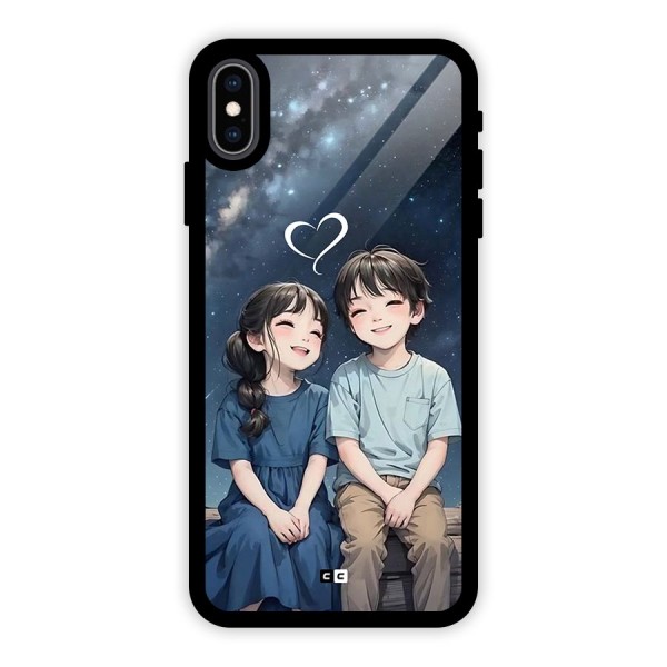 Cute Anime Teens Glass Back Case for iPhone XS Max
