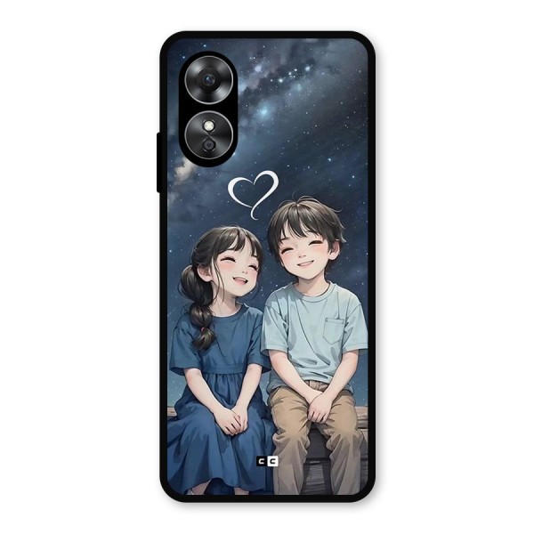 Cute Anime Teens Metal Back Case for Oppo A17
