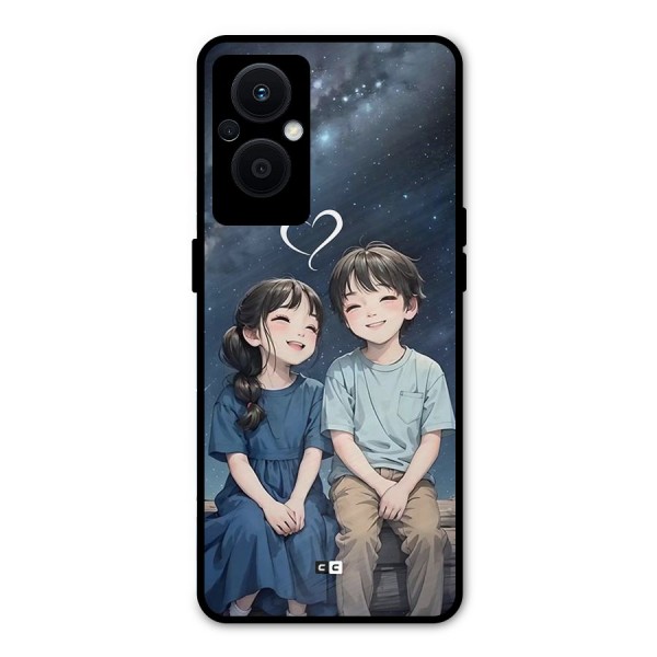 Cute Anime Teens Metal Back Case for Oppo F21 Pro 5G