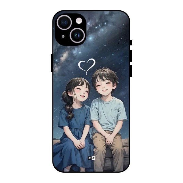 Cute Anime Teens Metal Back Case for iPhone 14 Plus