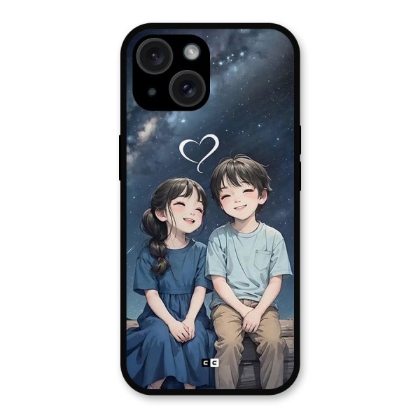 Cute Anime Teens Metal Back Case for iPhone 15