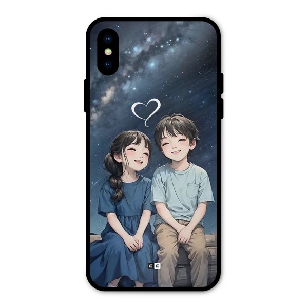 Cute Anime Teens Metal Back Case for iPhone X