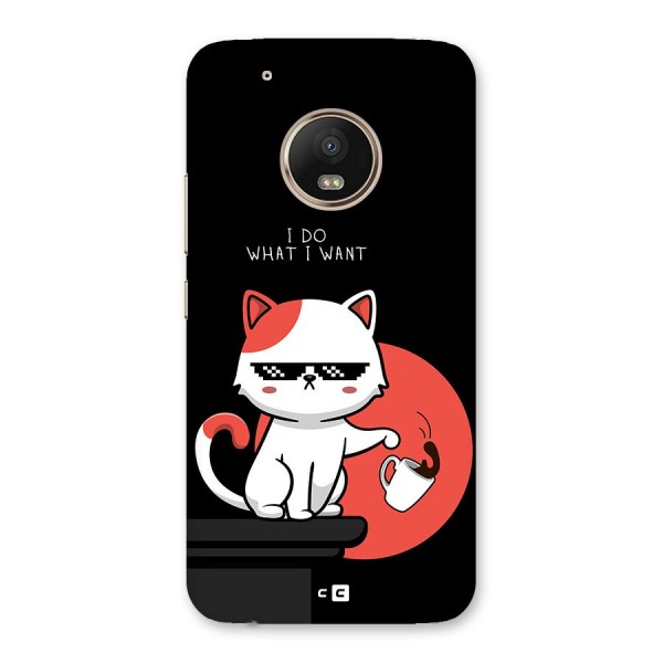 Cute Attitude Cat Back Case for Moto G5 Plus