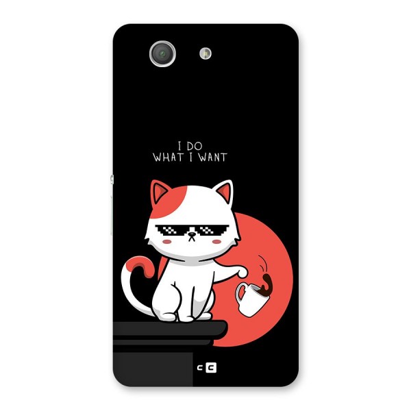 Cute Attitude Cat Back Case for Xperia Z3 Compact