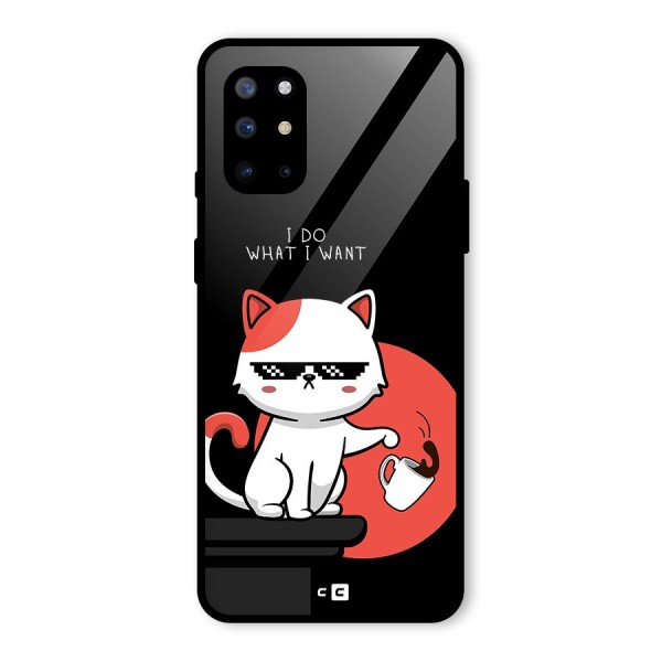 Cute Attitude Cat Glass Back Case for OnePlus 8T