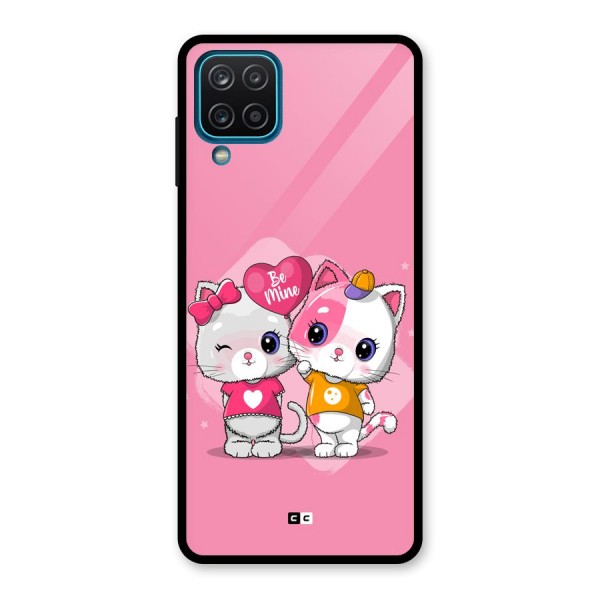 Cute Be Mine Glass Back Case for Galaxy A12