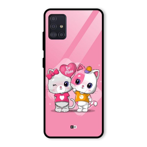 Cute Be Mine Glass Back Case for Galaxy A51