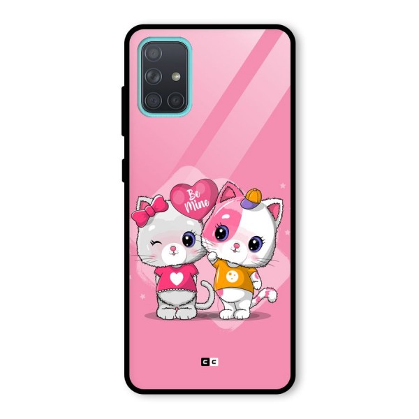 Cute Be Mine Glass Back Case for Galaxy A71