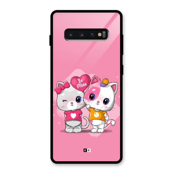Cute Be Mine Glass Back Case for Galaxy S10 Plus