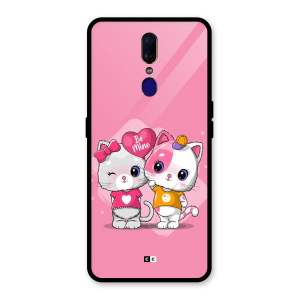 Cute Be Mine Glass Back Case for Oppo F11