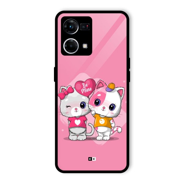 Cute Be Mine Glass Back Case for Oppo F21 Pro 5G