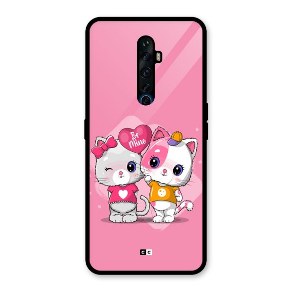 Cute Be Mine Glass Back Case for Oppo Reno2 F