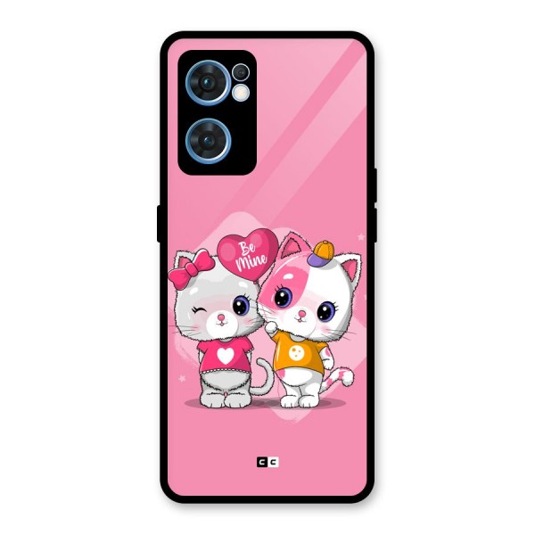 Cute Be Mine Glass Back Case for Oppo Reno7 5G