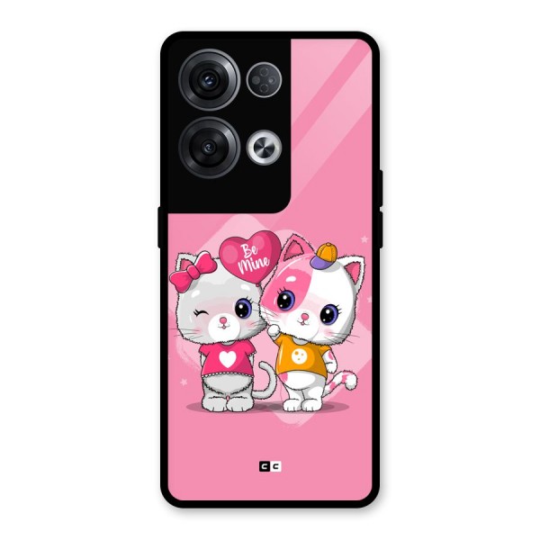 Cute Be Mine Glass Back Case for Oppo Reno8 Pro 5G
