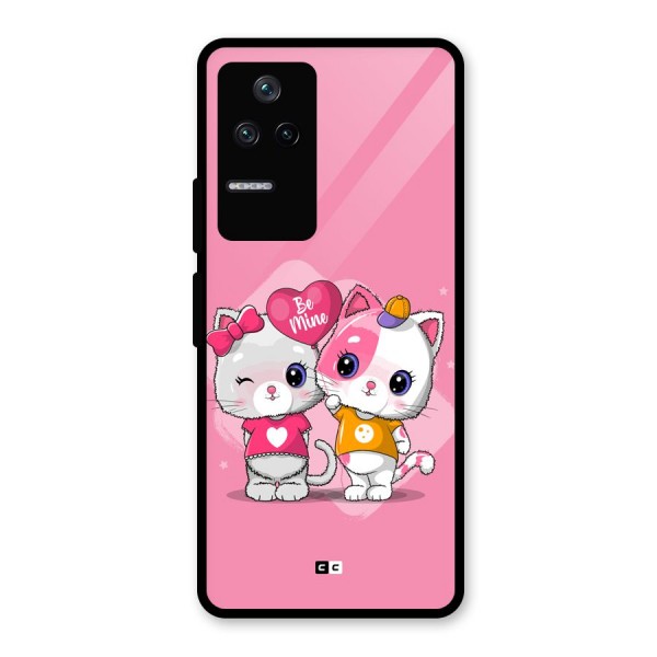 Cute Be Mine Glass Back Case for Poco F4 5G