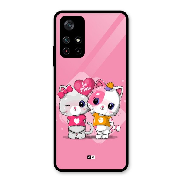 Cute Be Mine Glass Back Case for Poco M4 Pro 5G