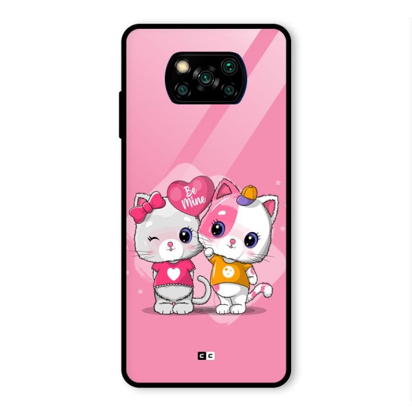Cute Be Mine Glass Back Case for Poco X3 Pro