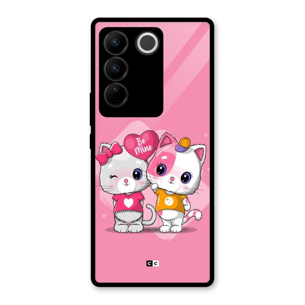 Cute Be Mine Glass Back Case for Vivo V27